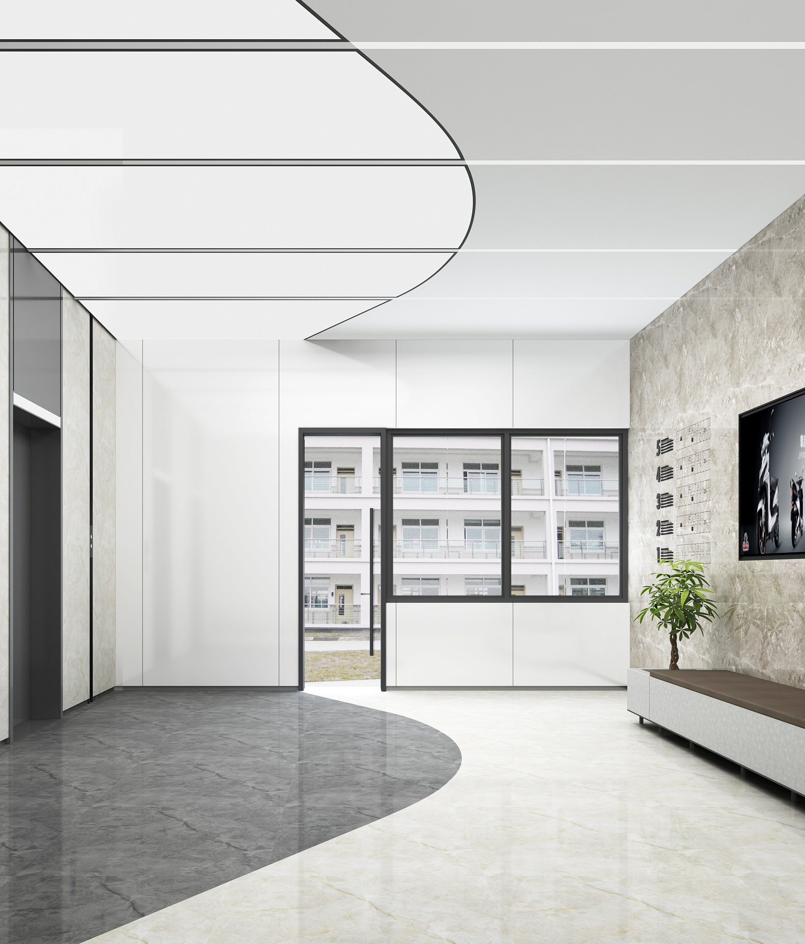 立馬車(che)業辦(bàn)公(gōng)室裝(zhuang)修-電(dian)梯廳-pc