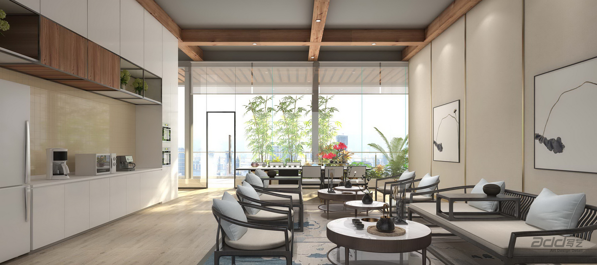 至純科(ke)技(ji)啓東園區(qu)辦(bàn)公(gōng)設(shè)計(ji)裝(zhuang)修 茶水間角度2-pc