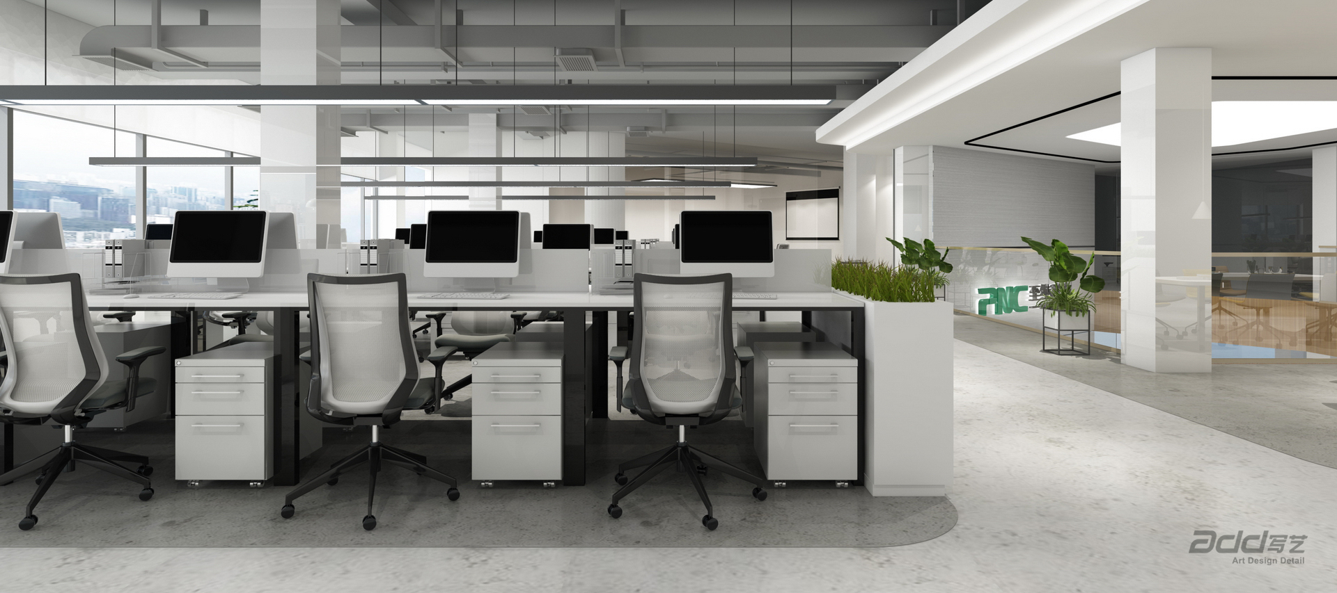 至純科(ke)技(ji)啓東園區(qu)辦(bàn)公(gōng)設(shè)計(ji)裝(zhuang)修 開放辦(bàn)公(gōng)區(qu)-pc